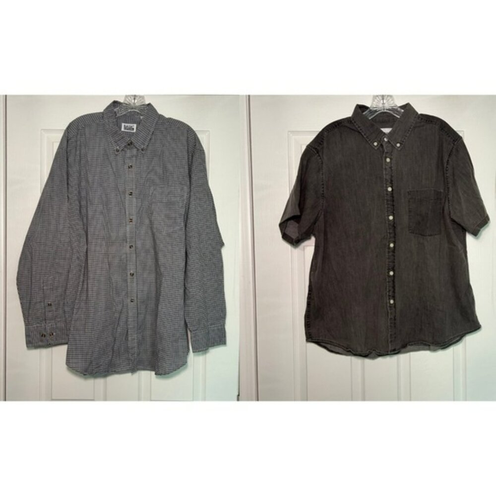 BUNDLE Gray button up shirts men’s XL minimal career going out causal preppy